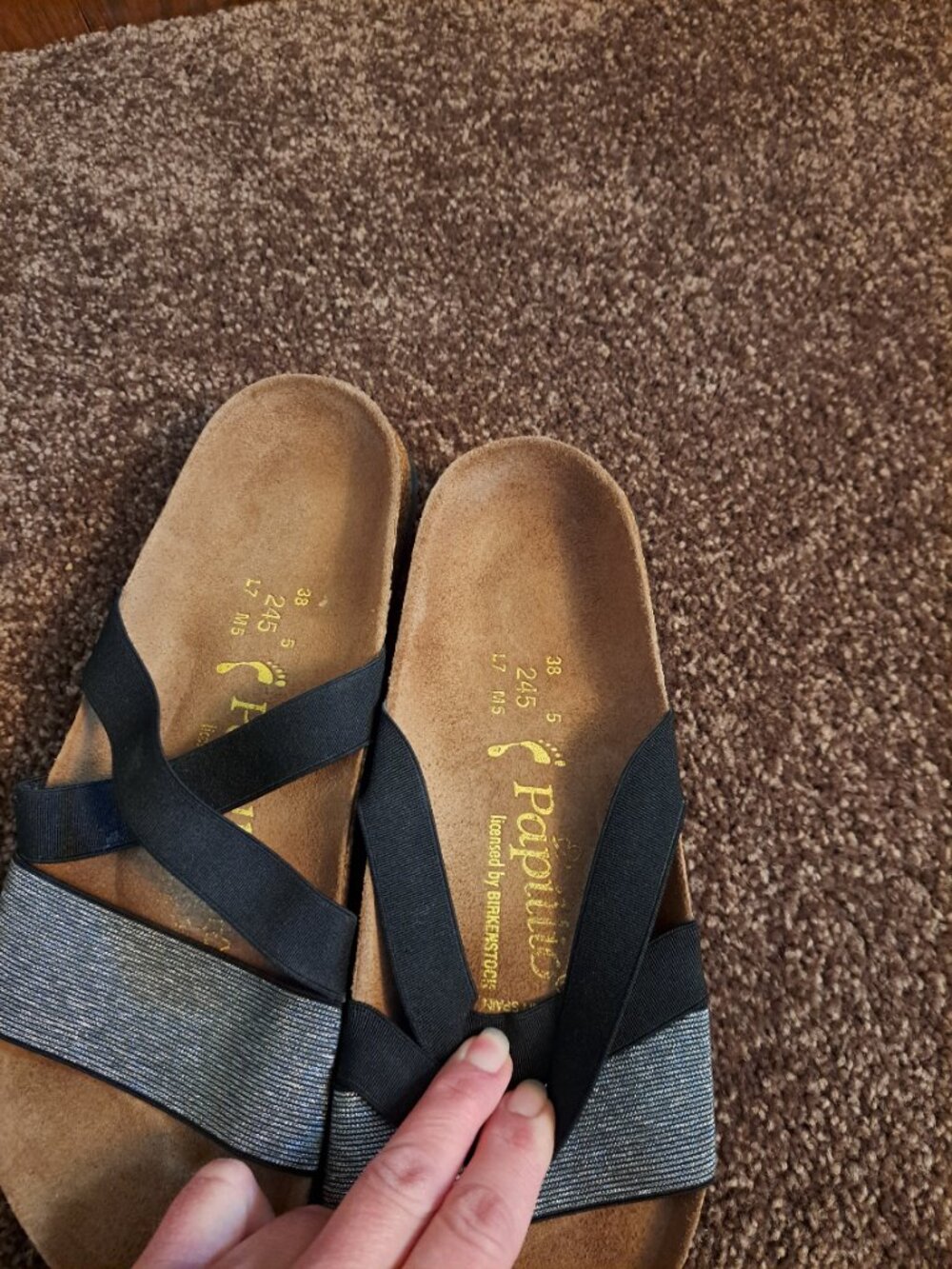 Papillio by Birkenstock Cosma stretch sandals featuring a contoured cork footbed - Picture 3 of 5